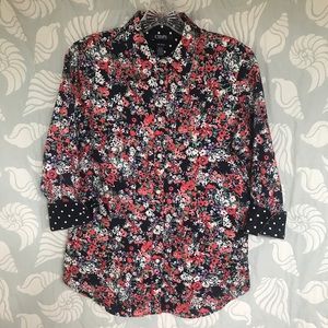 Floral, Polka-Dot detail Chaps Women’s No-Iron top